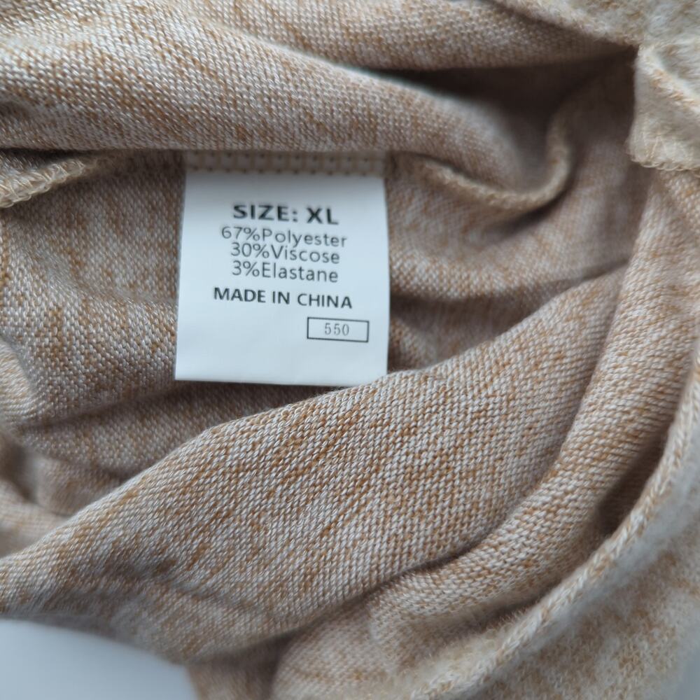Source Unknown‎ XL Beige Tan Waffle Babydoll Blouse, Long Sleeve - Picture 3 of 3